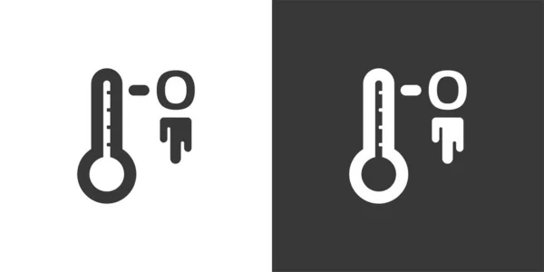 Termometro Congelato Icona Isolata Sfondo Bianco Nero Illustrazione Vettoriale Meteo — Vettoriale Stock