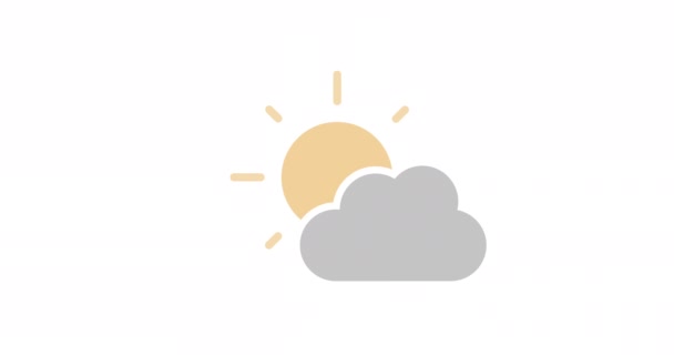 Анимация Иконок Погоды Солнце Облака Буря Дождь Снег Метеорологическое Видео — стоковое видео