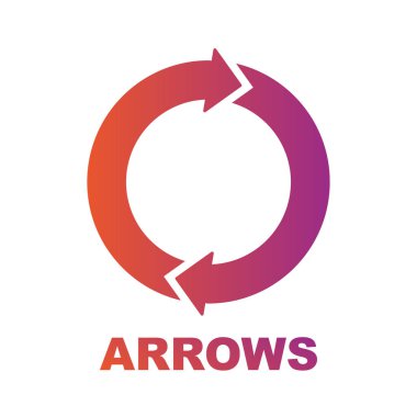 Infographics logosunu görmeniz gerekir. Vektör diyagramı. İki renkli oklar şablon pasta grafiği