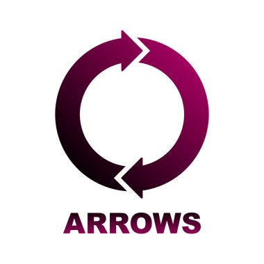 Dairesel oklar diyagramı. İki renkli ok