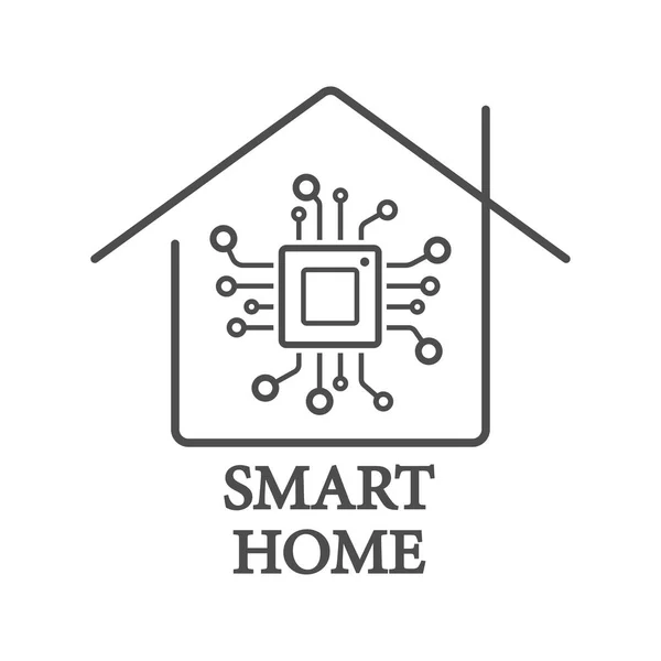 Processor styled smart home logo vector with chip