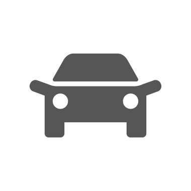 Araba logo tasarım araç simgesini siluet beyaz arka plan üzerinde. Vektör çizim