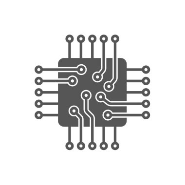 İşlemci vektör simgesi. Mikroçip simgesi. CPU simgesi