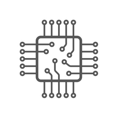 Mikroçip simgesi. CPU ve Gpu simgesi. İşlemci simgesi