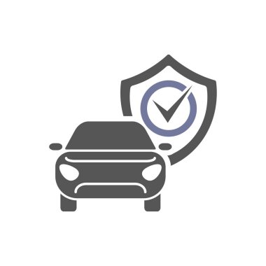 Safety, insurance car, isolated icon on white background, auto service, car repair clipart
