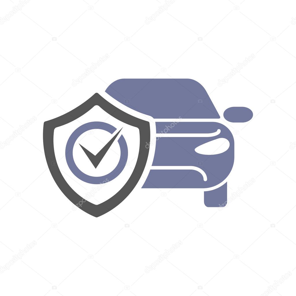 Safety, insurance car, isolated icon on white background, auto service, car repair. EPS 10