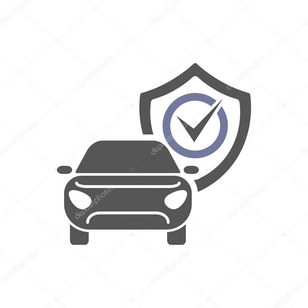 Safety, insurance car, isolated icon on white background, auto service, car repair. EPS 10