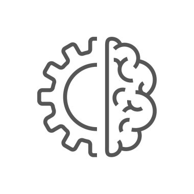 Yapay zeka simgesi beyin - AI teknoloji kavramı simge vektör veya öğe Tasarla