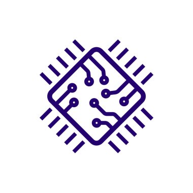 İşlemci satırı vektör simgesi Web siteleri ve mobil minimalist düz tasarım için. Mini Cpu simgesi düz stil. Mobil Cpu vektör. Telefon Cpu illüstrasyon. Temel Cpu simgesi. Düzenlenebilir Stoke