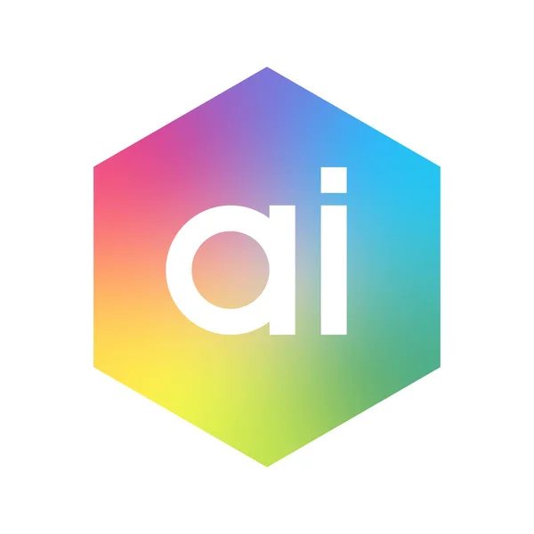 Γράμμα AI λογότυπο σε εξάγωνο σχήμα και πολύχρωμο φόντο, γράμμα συνδυασμό λογότυπο σχεδιασμό για την επιχείρηση και την ταυτότητα της εταιρείας. — Διανυσματικό Αρχείο
