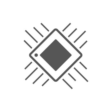 Düz stil simge bilgisayar işlemcisi Mikri şemalar Cpu ile