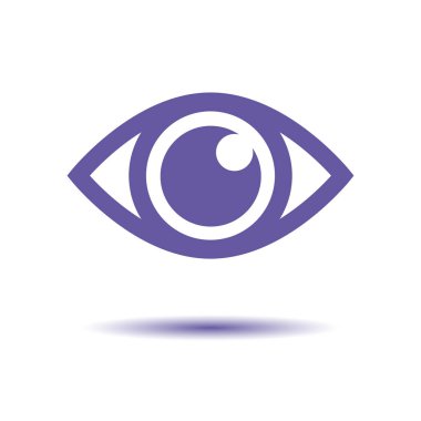 Basit göz simge vektör. Yuvarlak patlaması. İzole Tıp sembolü. Güvenlik ve arama kavramı. Az ve öz grafik tasarım öğesi. Görme piktogram. Beyaz izole.