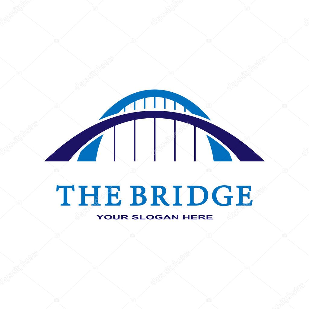Abstract bridge logo design template. ESP 10. Vector