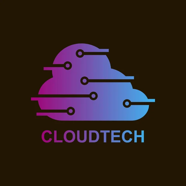 Design de logotipo de tecnologia de nuvem. Nuvem IOT Internet of Things Icon. Ilustração vetorial. EPS 10 — Vetor de Stock
