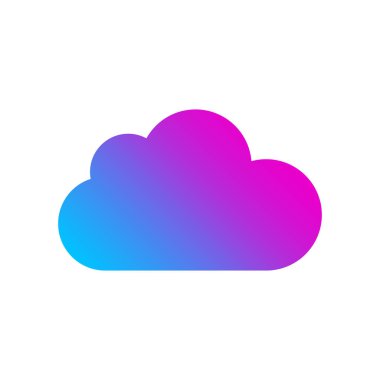 Beyaz arka plan üzerinde renkli bulut simgesi. Web, app, programlar için logo. Bulut teknoloji kavramı. EPS 10
