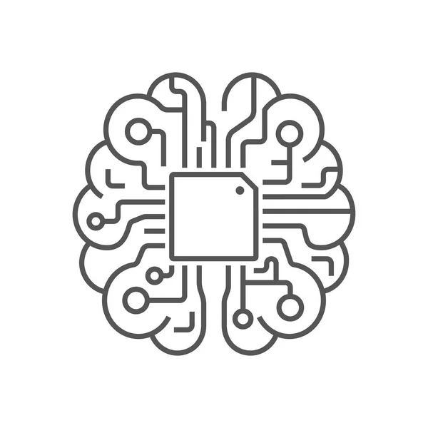 Modelo Vetor Projeto Silhueta Logotipo Cérebro Conceito Inteligência Artificial Eps —  Vetores de Stock