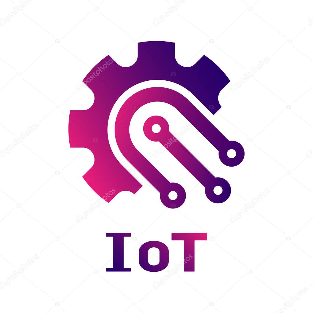 IOT Internet of Things logo vector template. Gear in IoT concept EPS 10