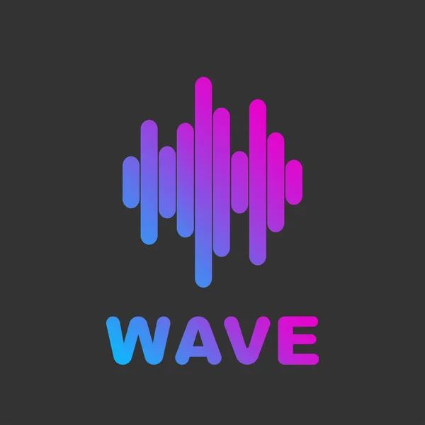 Logo abstracto visual de onda de audio. Música y onda de audio en color degradado. Logo para web, aplicaciones, programas y servicios . — Vector de stock