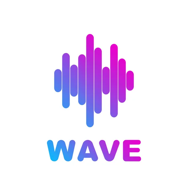 Logo del ecualizador de ondas sonoras. Ilustración vectorial onda sonora abstracta. Pulso volumen de audio de música, diseño de vectores de línea plana. EPS 10 — Vector de stock