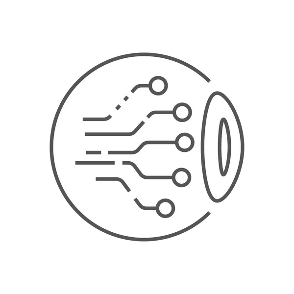 Circuit oculaire Icône vecteur. Concept d'IA Illustration. Smart Machine Computing Network Logo numérique. SPE 10 — Image vectorielle