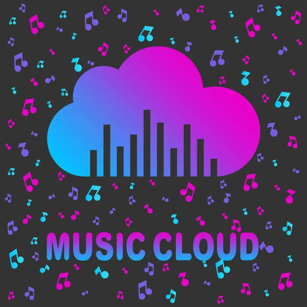 Musique Cloud, logo Cloud, modèle de logo vectoriel. Streaming. Cloud Music Sign. Illustration vectorielle de la promotion sonore. SPE 10 — Image vectorielle