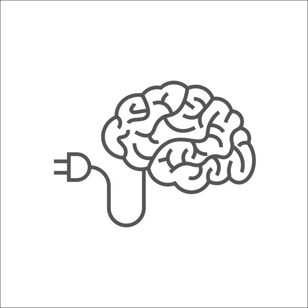 Plantilla vectorial de diseño de silueta Brain Logo. Concepto de idea de inteligencia artificial y pensamiento. Brainstorm poder pensar cerebro Logotipo icono Logo. EPS 10 — Archivo Imágenes Vectoriales