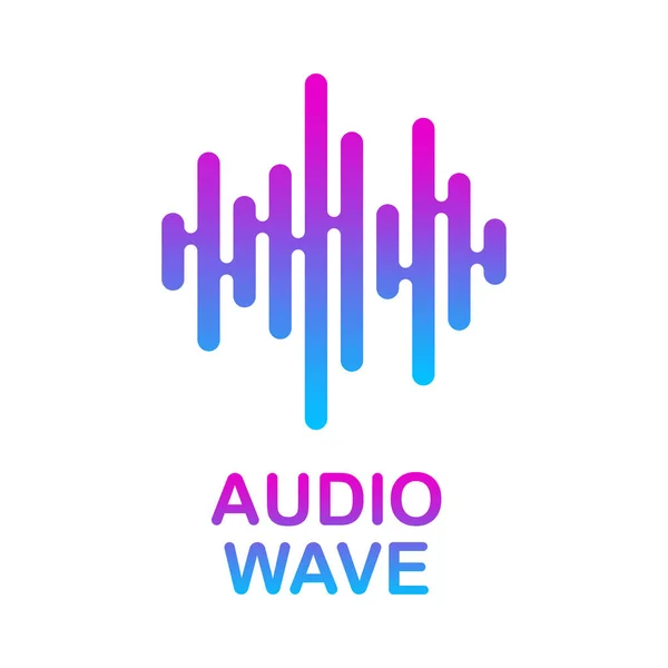 Pulse Music Player. Logotipo de onda colorido de áudio. Elemento equalizador vetorial — Vetor de Stock