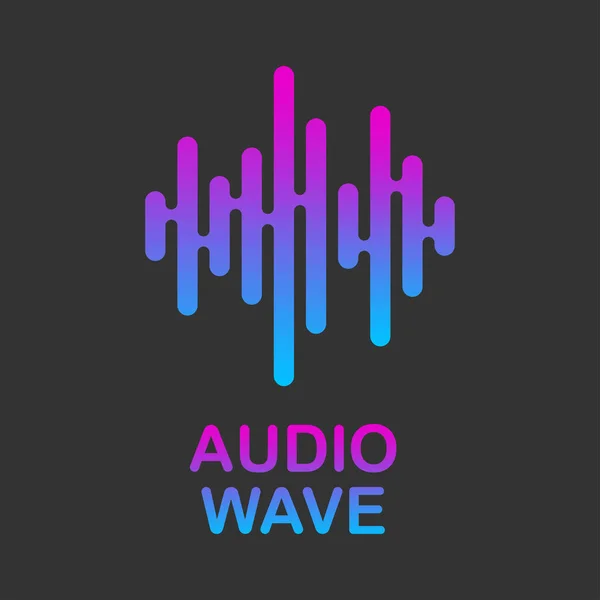 Impulzus zene logó. Audio streaming szolgáltatás. Audio színes wave logó. Vektor equalizer elemet. EPS-10 — Stock Vector