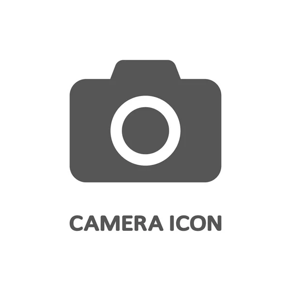 Ícone da câmera em estilo plano isolado em fundo cinza. Símbolo da câmera para o design do seu site, logotipo, aplicativo, UI. Ilustração vetorial. EPS10 —  Vetores de Stock