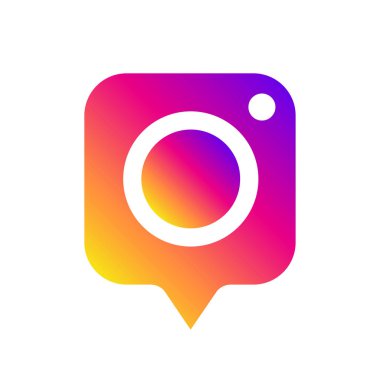 Sosyal medya Instagram kamera simgesi mesaj tarzı. Sembol, web, UI. Vektör çizim. EPS 10