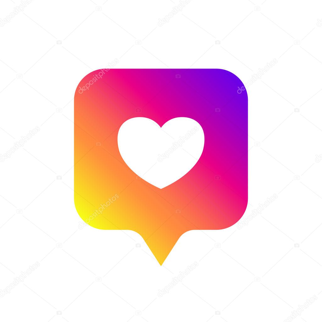 Counter Notification Icon, color gradient. Follower. Icon like 1K. Instagram 1000 like icon. Social media 1K like. Vector illustration. EPS 10.