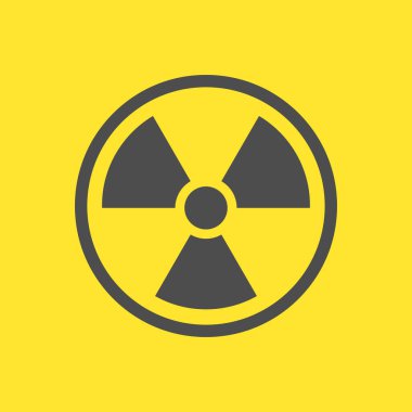 Radyoaktif Sarı uyarı işareti. Vektör çizim. EPS 10