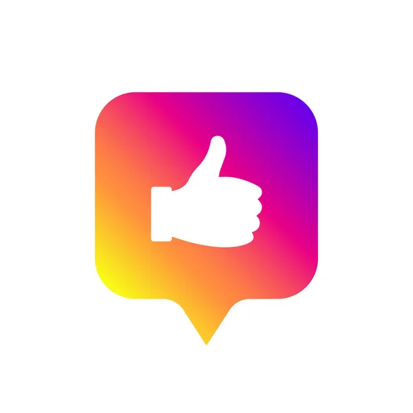 Social media modern like sign, gradient color. Like button, icon, symbol, ui, app, web. Vector illustration. EPS 10. — Stock Vector