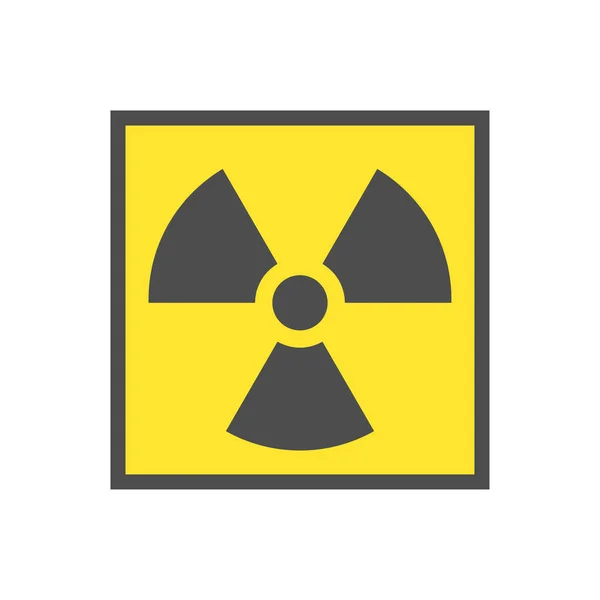 Aviso radioativo sinal triângulo amarelo. Símbolo do vector de aviso de radioactividade . — Vetor de Stock
