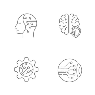 Dijital teknoloji simgeleri ayarlayın. Düzenlenebilir inme. EPS 10
