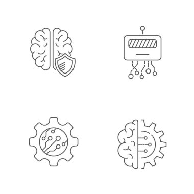 Yüksek bilgisayar teknolojisi. Yüksek teknoloji, Ai, çok, Indystry 4.0. Düzenlenebilir inme. EPS 10