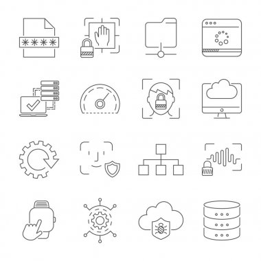 Kullanıcı deneyimi ve kullanılabilirlik, dijital teknolojiler, uygulamalar ve arayüzler işaretleri ve sembolleri. Kullanılabilir Vuruş. Eps 10