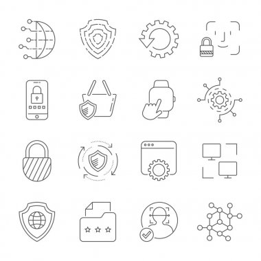 Dijital teknoloji, güvenlik, koruma, siber alemde yenilik. Kullanılabilir Vuruş. Eps 10