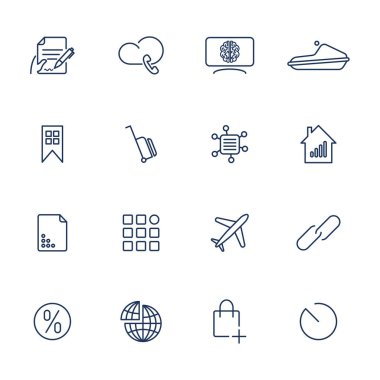 Uygulama, mobil, siteler için 16 farklı simge