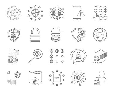 Veri analizi, koruma ve sosyal ağ simgeleri ayarlanır. Kullanılabilir Vuruş. Eps 10