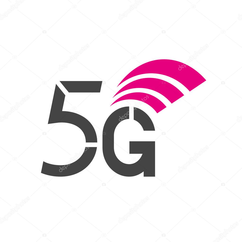 Vector sign of technology 5G network. Illustration 5g internet symbol in flat style. EPS 10.