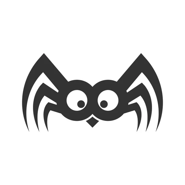 Signo de logotipo divertido Spider. Ilustración Vector. EPS 10 — Archivo Imágenes Vectoriales