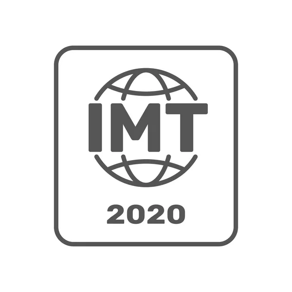 IMT-2020 certifiering symbol. Internationella standar för 5G-nät. Tecken på 5G-standard. IMT-2020 etikett, certifierad Badge. Certifieringstämpel. Platt design vektor. EPS 10 — Stock vektor