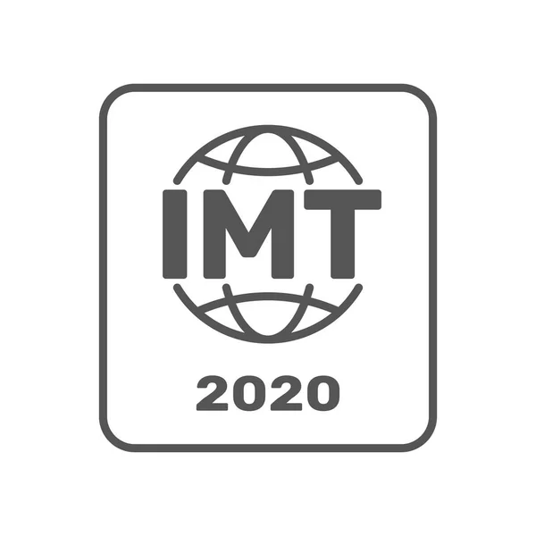 Símbolo de certificação IMT-2020. Padrão internacional para redes 5G. Sinal de padrão 5G. Etiqueta IMT-2020, crachá certificado. Carimbo de certificação. Vetor de design plano. EPS 10 —  Vetores de Stock