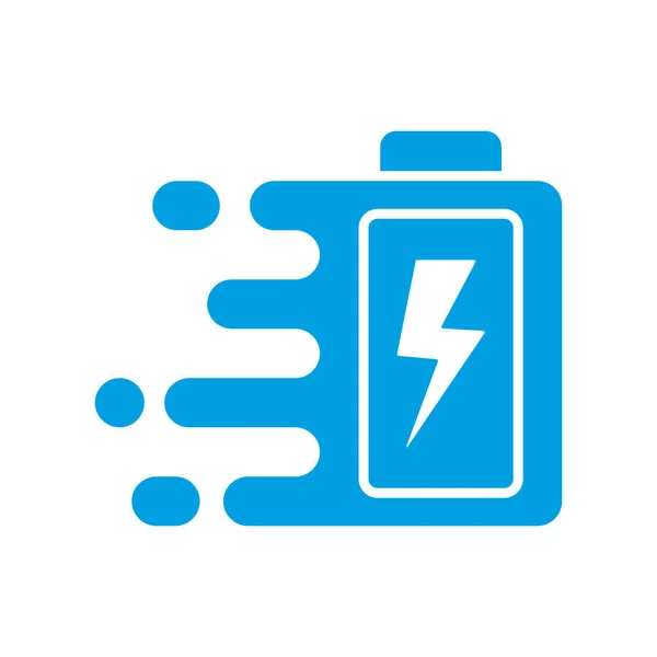Icona di ricarica rapida e veloce della batteria con segno di tuono. logo Quick Charge. Illustrazione vettoriale. EPS 10 — Vettoriale Stock