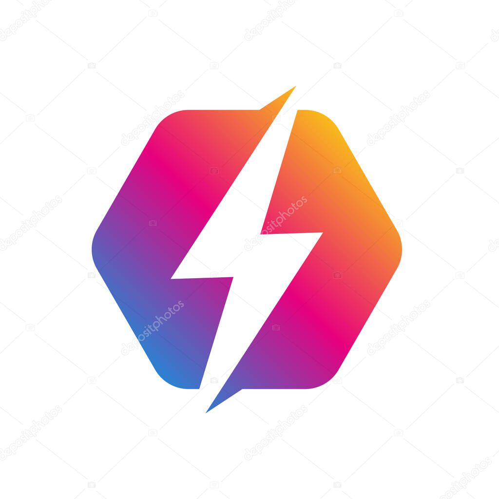 Flash Logo abstract design vector template. Lighting bolt icon. Logo Thunder electricity Power Fast Speed Logotype concept. Vector. EPS 10.