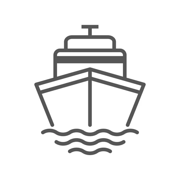 Icono del vector de crucero. Nave, símbolo de transporte. Signo vectorial aislado sobre fondo blanco. Ilustración vectorial simple para diseño gráfico y web . — Vector de stock