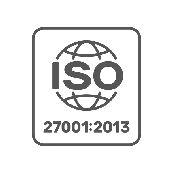 Iso 27001 sertifikalı etiket. Iso Iec 27001 işareti. Vektör illüstrasyon. Eps 10