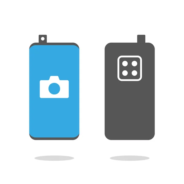 Smartphone con fotocamera selfie retrattile e quattro fotocamera sul retro. Icona piatta, tecnologia e telefono, moderno segno dello smartphone, grafica vettoriale. EPS 10 . — Vettoriale Stock