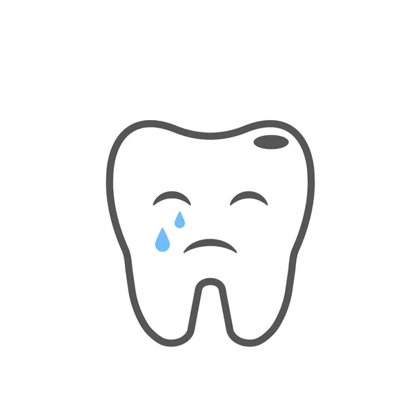 Malattia pianto immagine del dente. Illustrazione della linea. EPS 10 — Vettoriale Stock